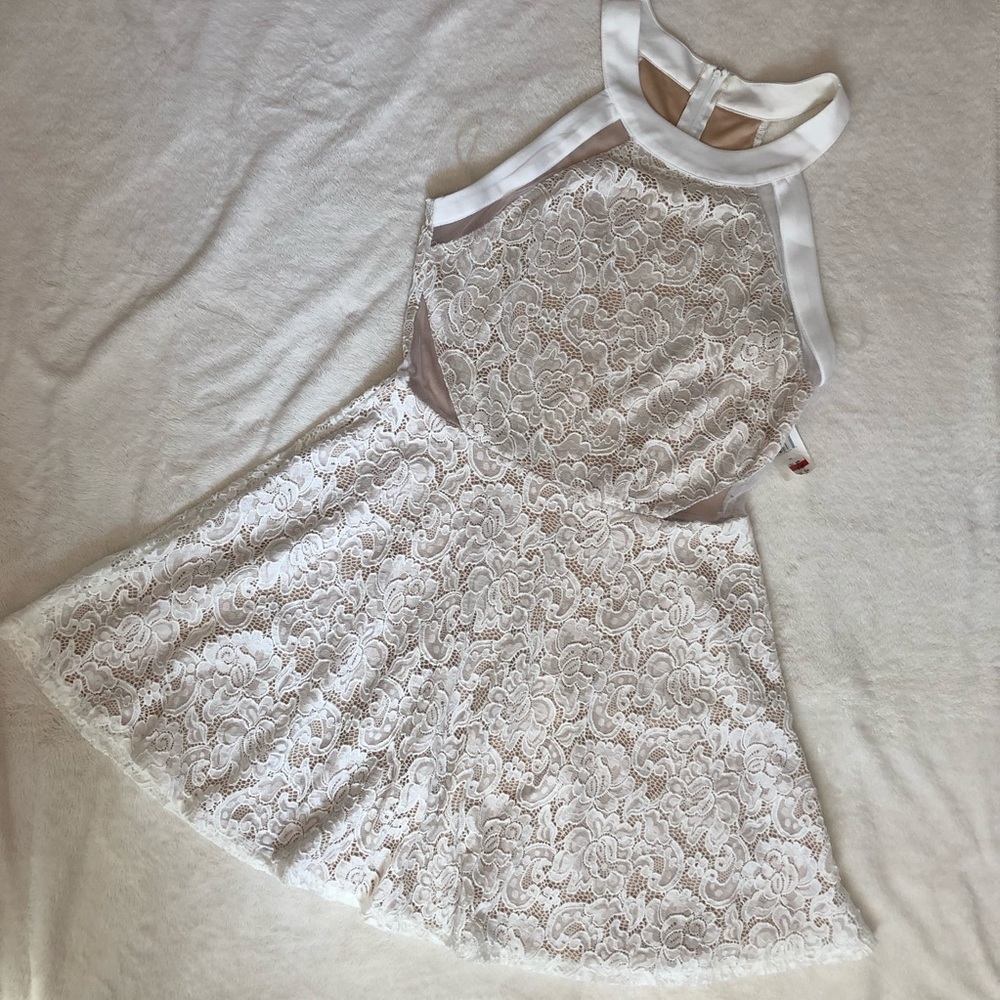 White and nude dress
